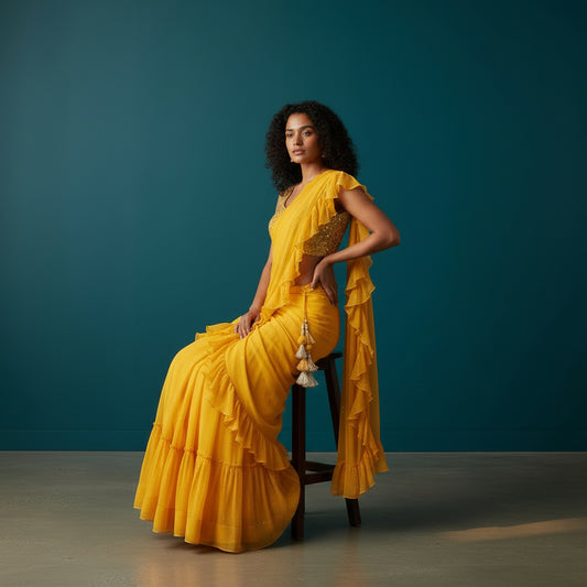 Georgette Ruffled Crop Top