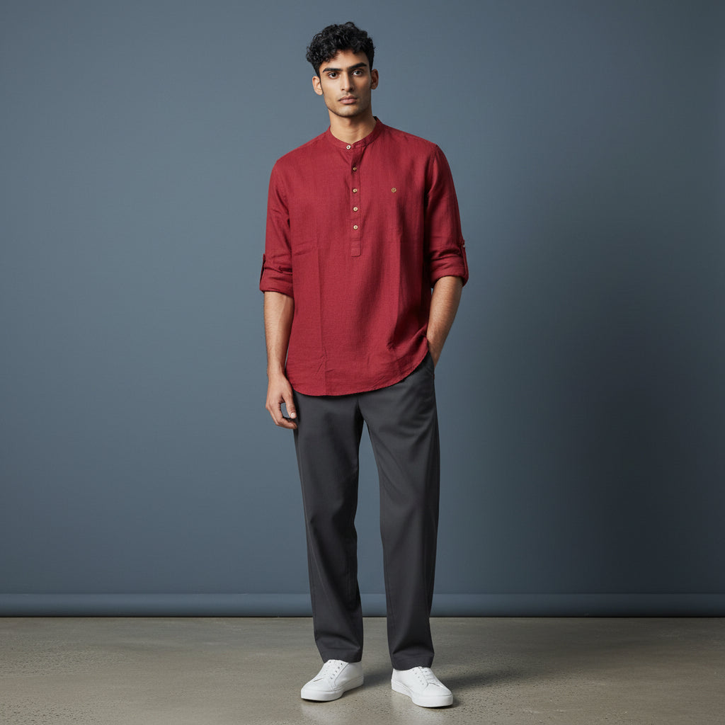 Linen Cotton Half Kurta
