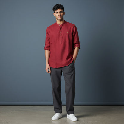 Linen Cotton Half Kurta