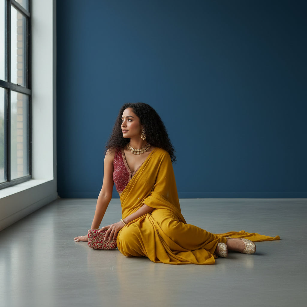 Sequin Chiffon Designer Blouse