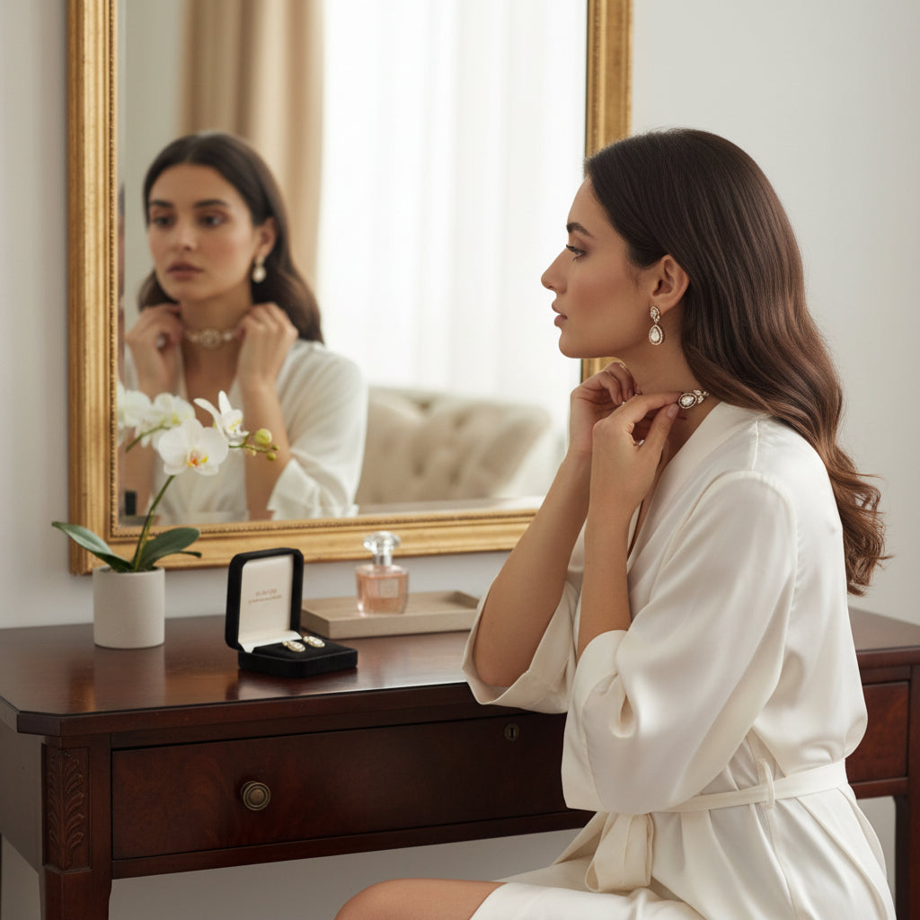 Gold Plated Floral Motif Jewelry