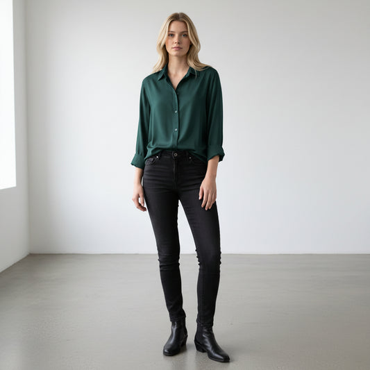 Satin Shirt Smart-Casual Relaxed Fit