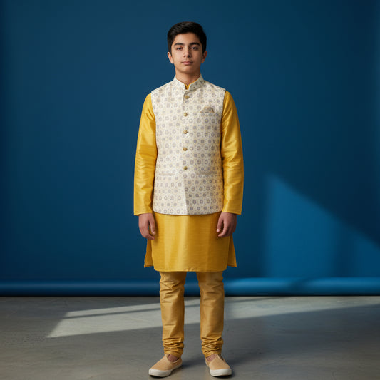 Cotton Silk Blend Kurta Set for Men
