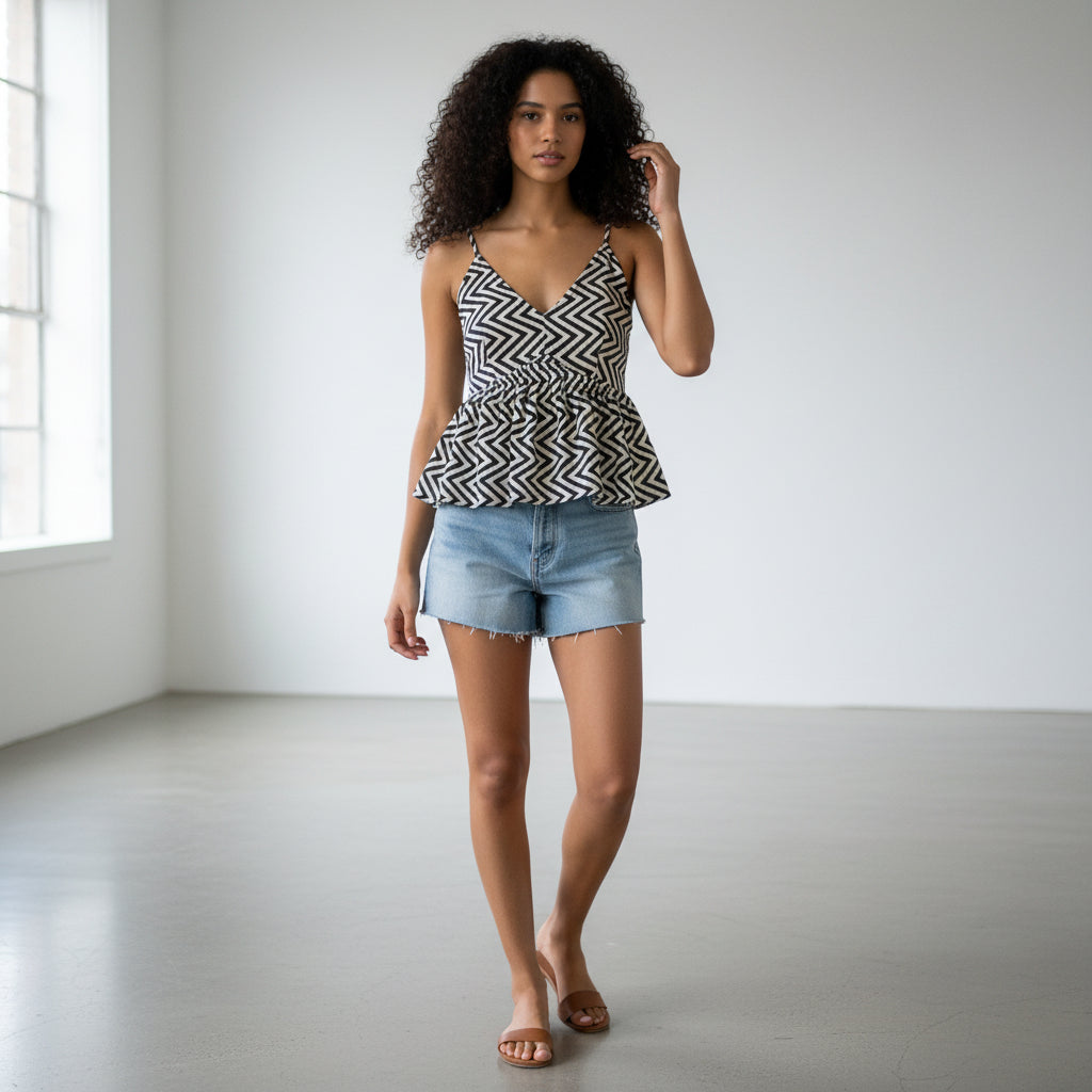 Cotton Peplum Style Tunic