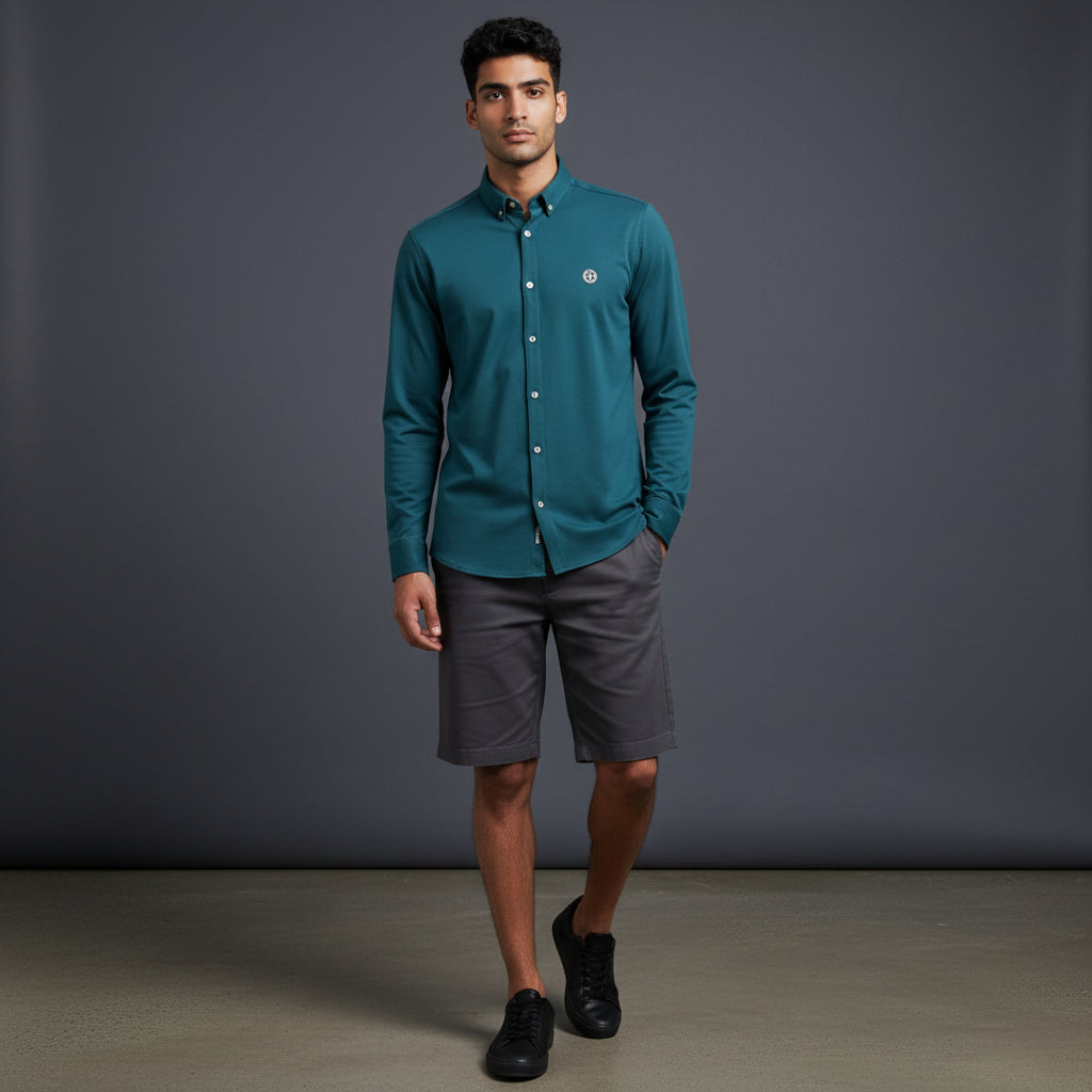 Lycra Button-Up Shirt for Active Wear