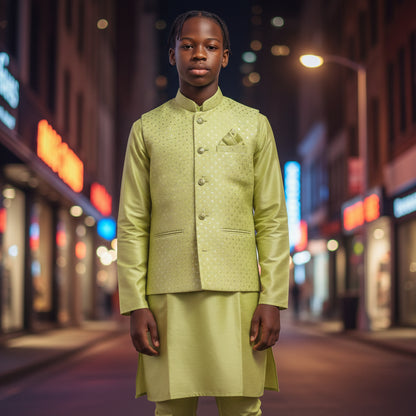 Cotton Silk Blend Kurta Set Three Piece