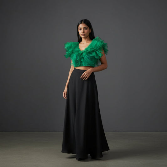 Organza Multi-Layer Ruffle Designer Blouse