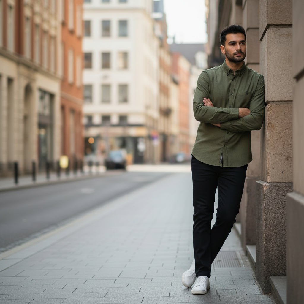 Cotton Polyester Button-Up Shirt