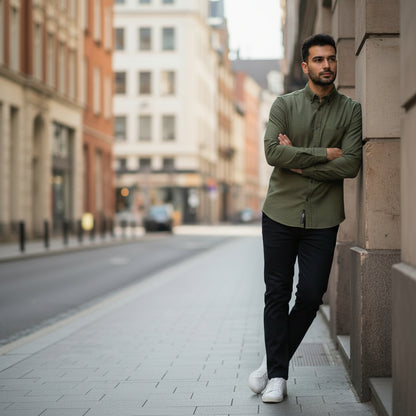 Cotton Polyester Button-Up Shirt