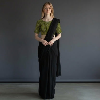 Ikat Print Cotton Blouse