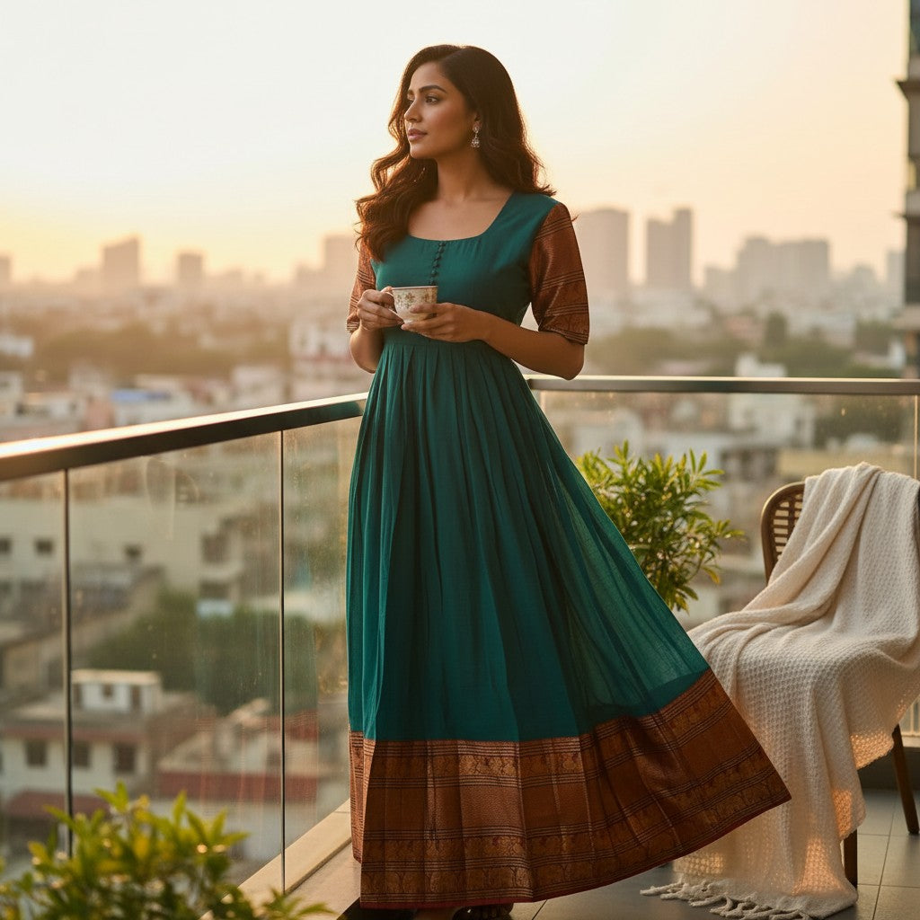 Long Dress with Traditional Border