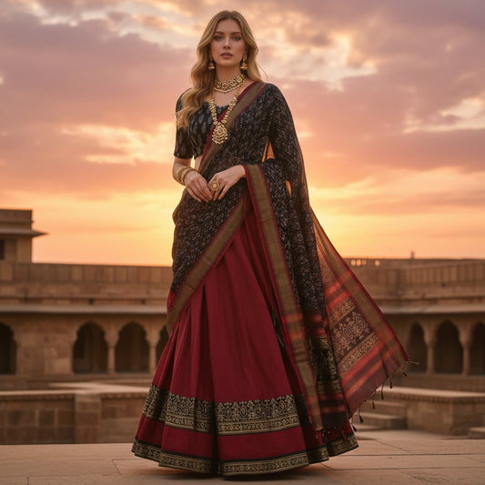 Silk Ikat Print Crop Top