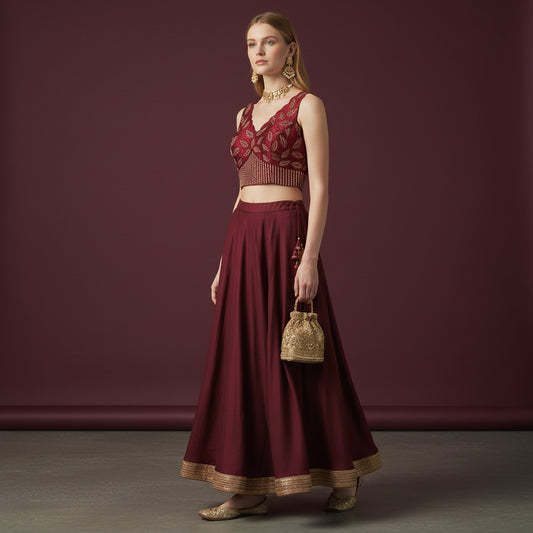 Embroidered Mesh Blouse Casual Wear