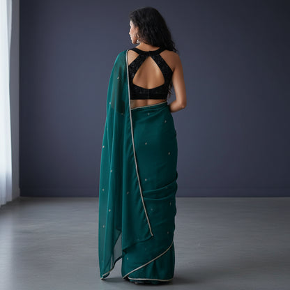 Embroidered Velvet Blouse