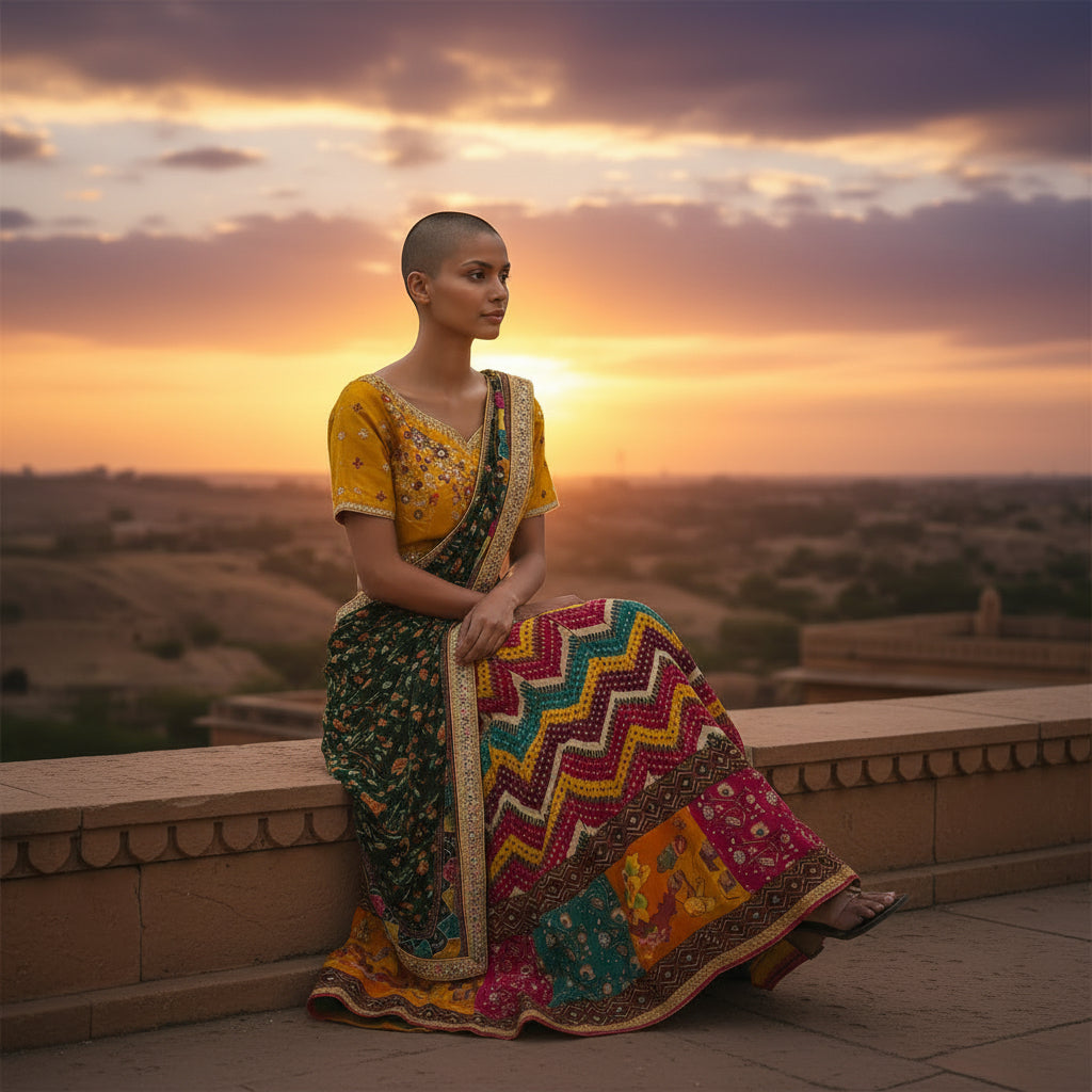 Patola Silk Zig-zag Pattern Lehenga