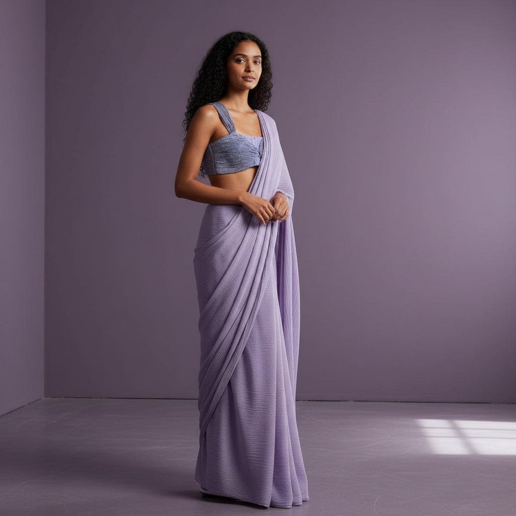 Pleated Metallic Blouse for Everyday Elegance