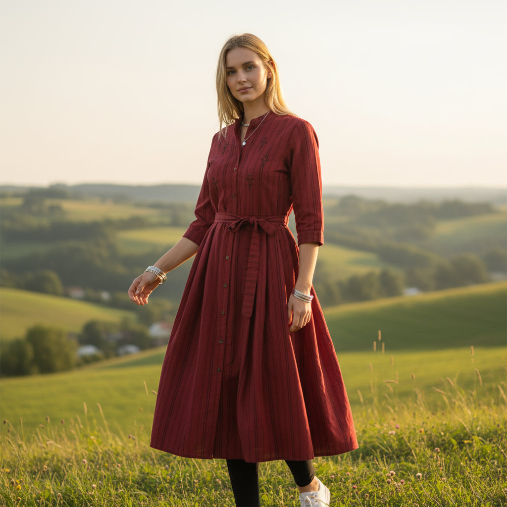 Cotton Striped Frock for Everyday Wear