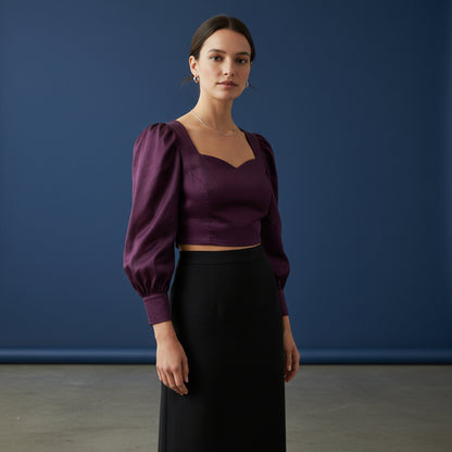 Sheer Organza Sweetheart Blouse