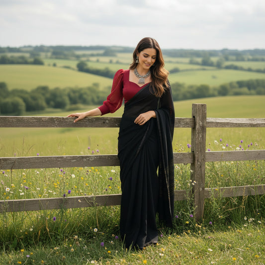 Sheer Organza Sweetheart Blouse