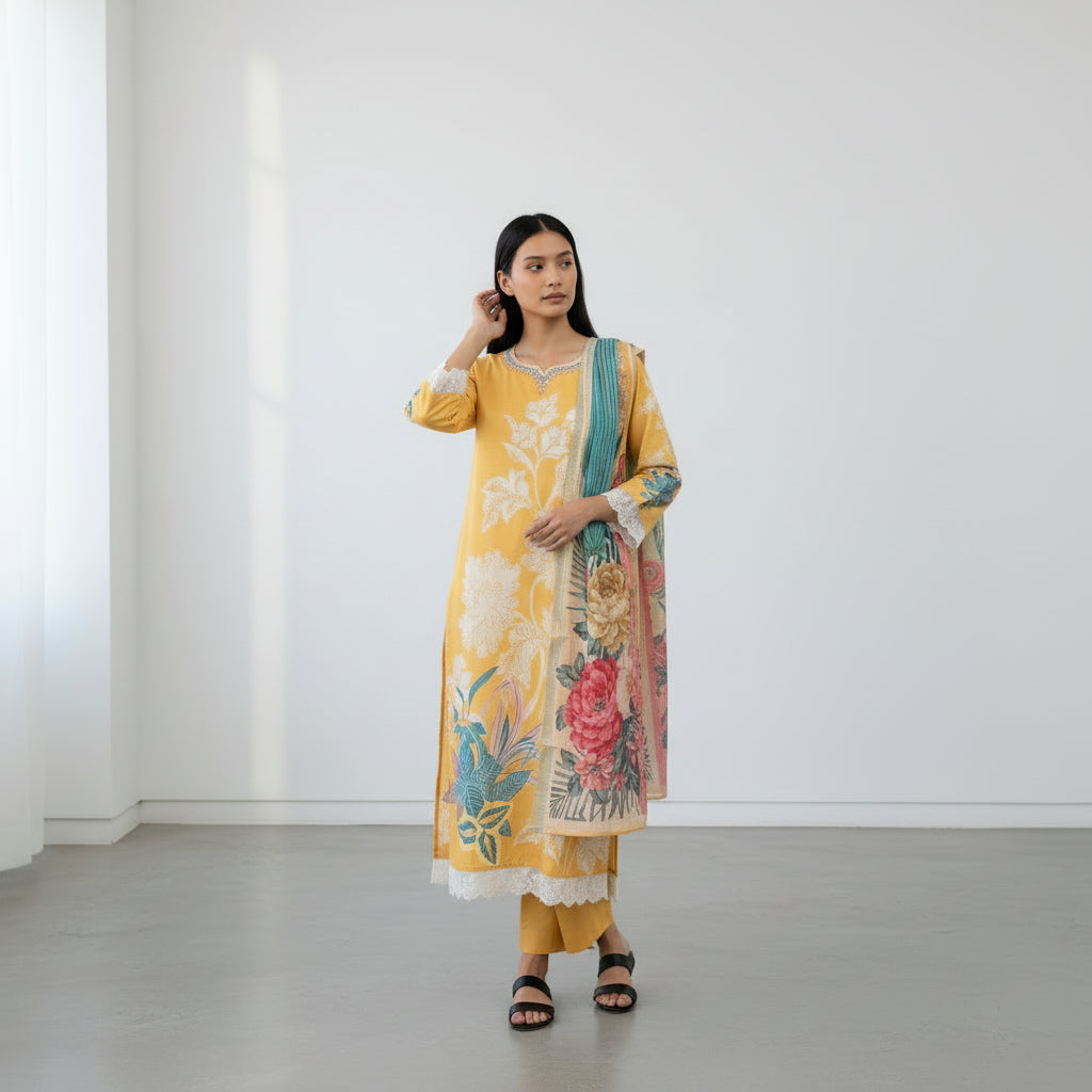 FLORAL PRINTED KURTA SET