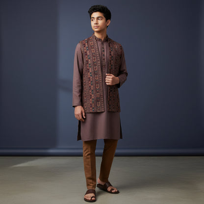 Silk Blend Kurta Set for Men