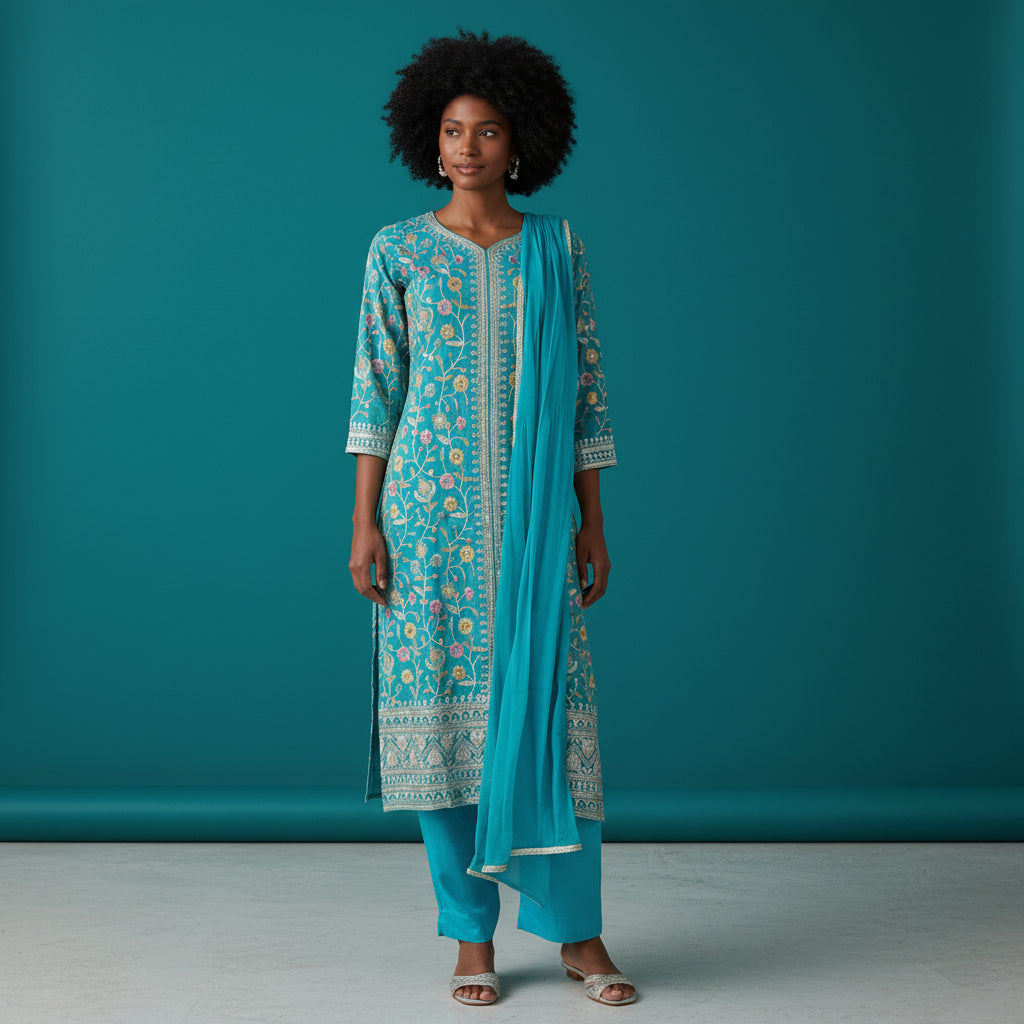Silk Blend Kurta Set
