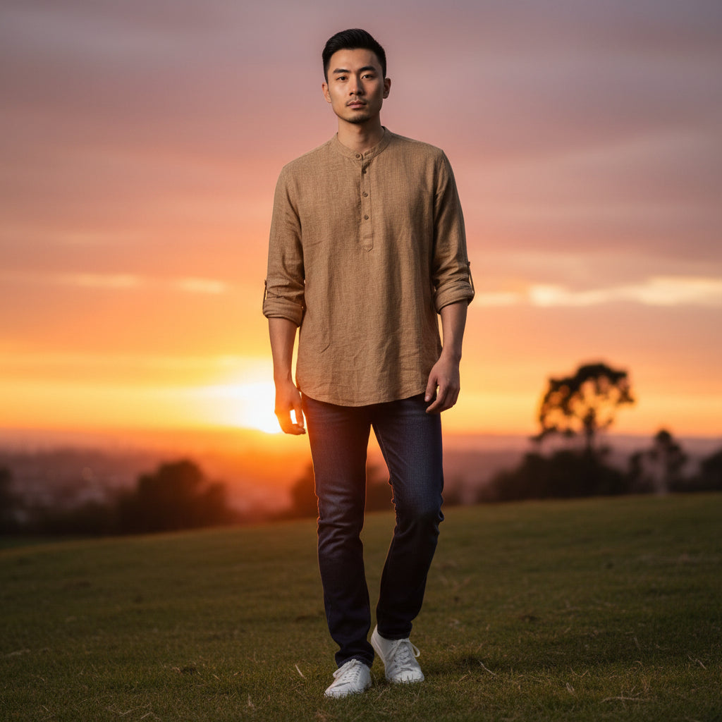 Linen Cotton Half Kurta