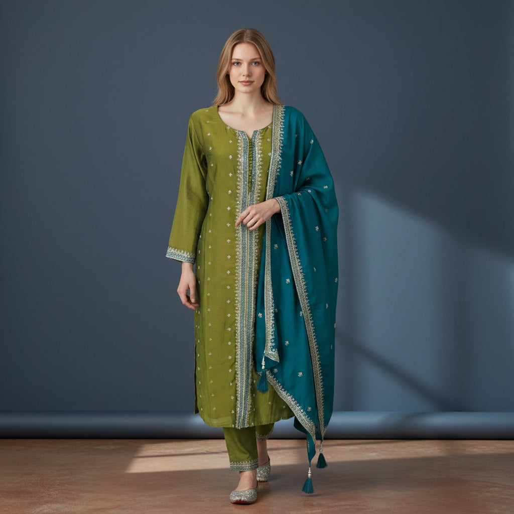 Silk Blend Kurta Set