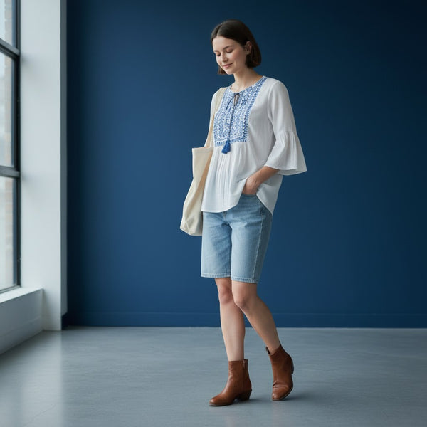 Turquoise Embroidered Tunic