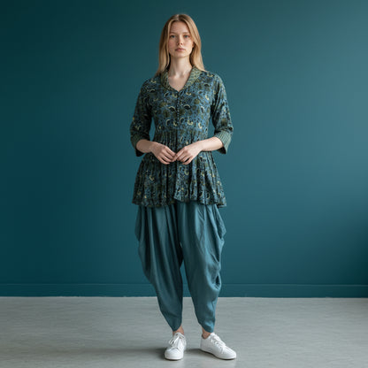 Lightweight Printed Fabric Dhoti Set for Comfort