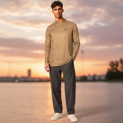 Cotton-Polyester Long Sleeve Casual Shirt