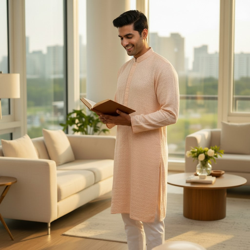 Chikankari Embroidered Sequinned Kurta Set
