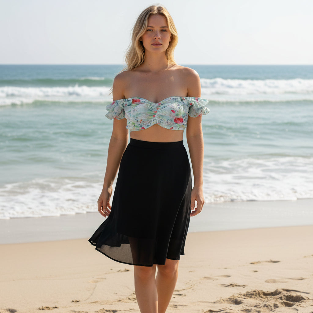 Chiffon Ruffled Sleeve Designer Blouse