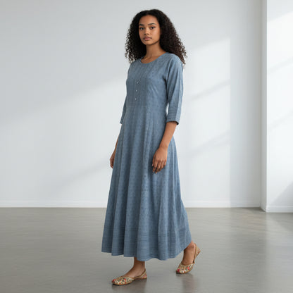 Georgette Frock with Chikankari and Sequence