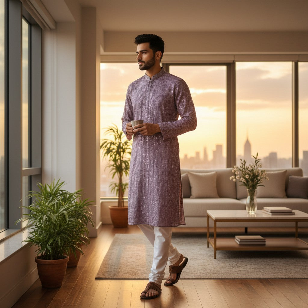 Lavender Kurta Set for Men
