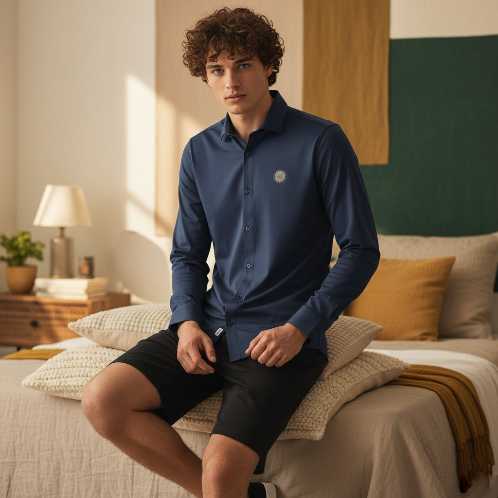 Lycra Button-Up Designer Shirt