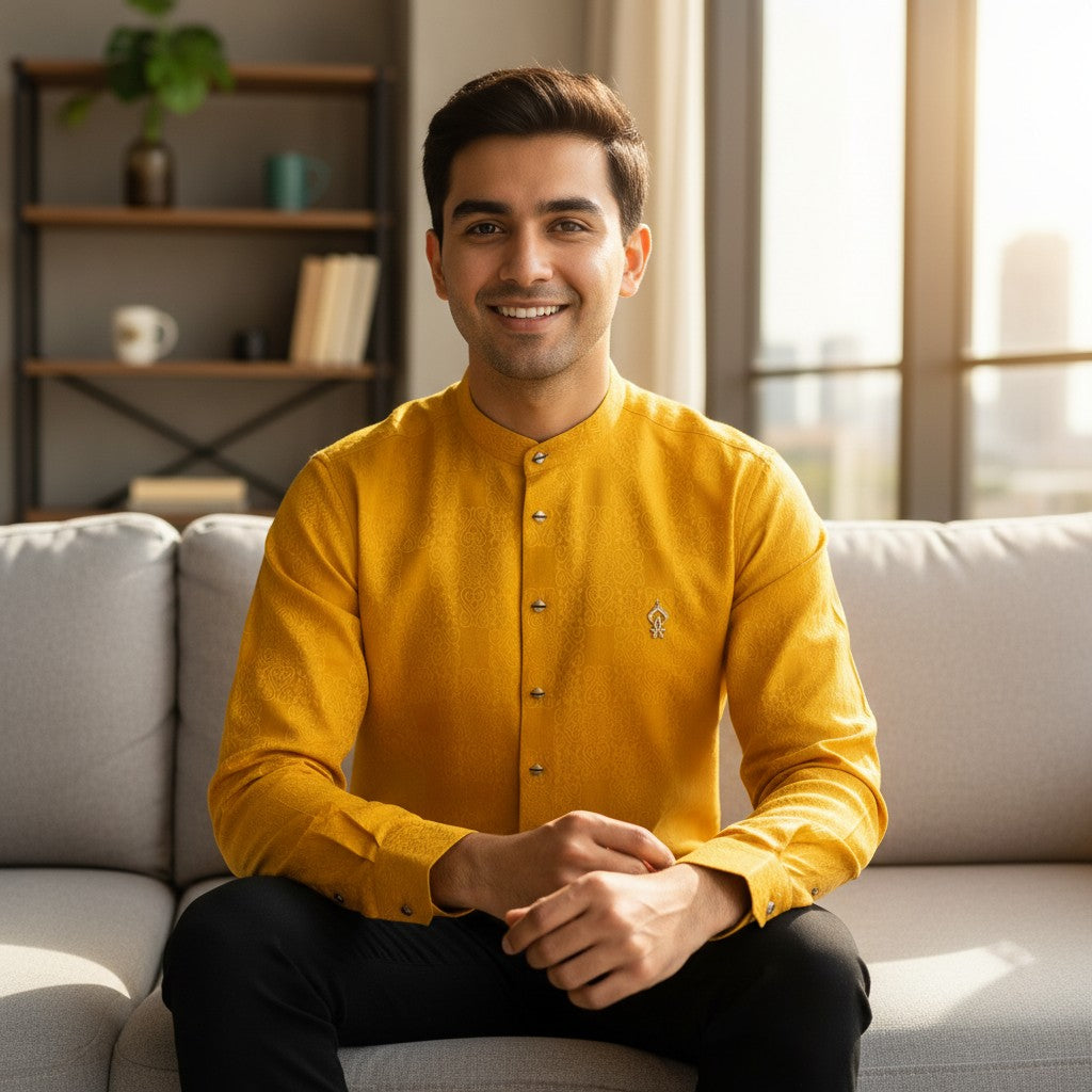 Mustard Yellow Men's Funky Shirt