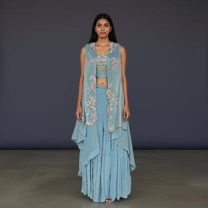 Chiffon Crepe Asymmetric Kaftan