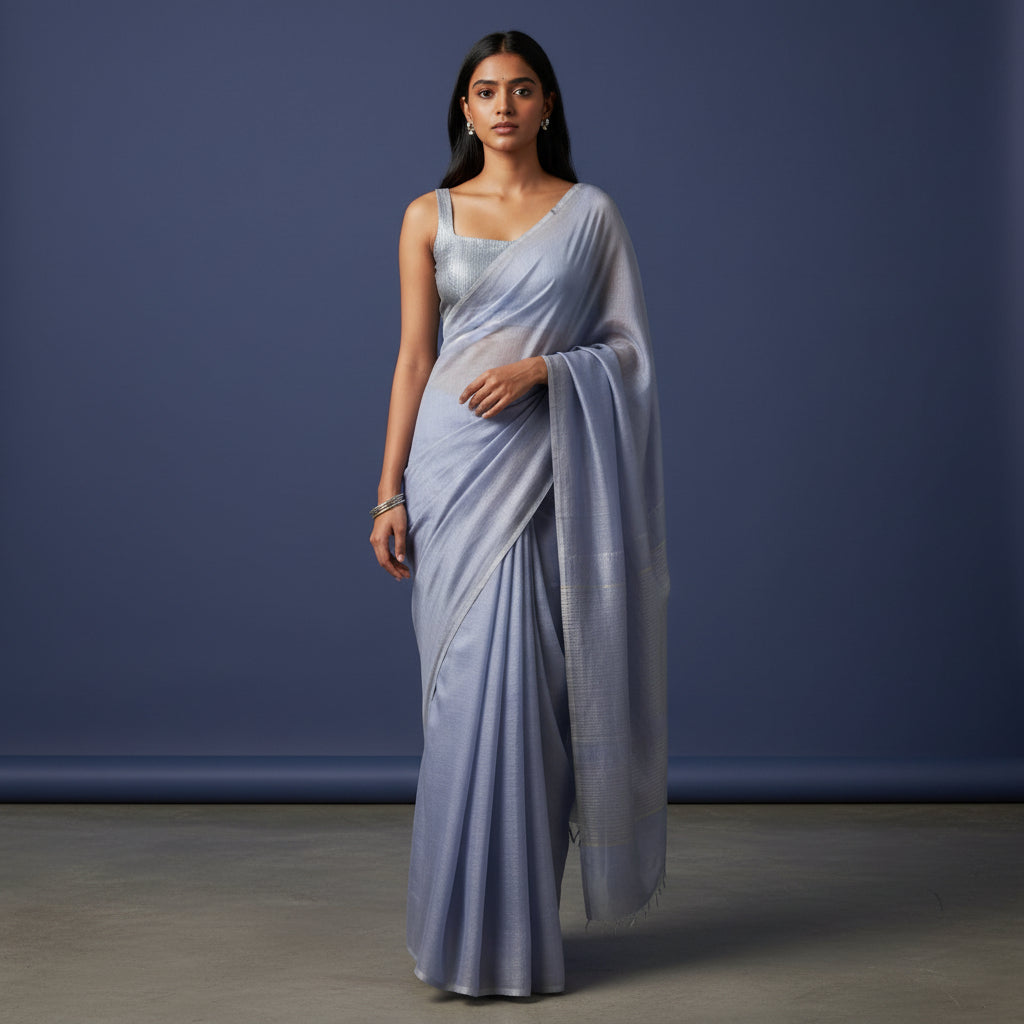 Silk Blend Textured Blouse