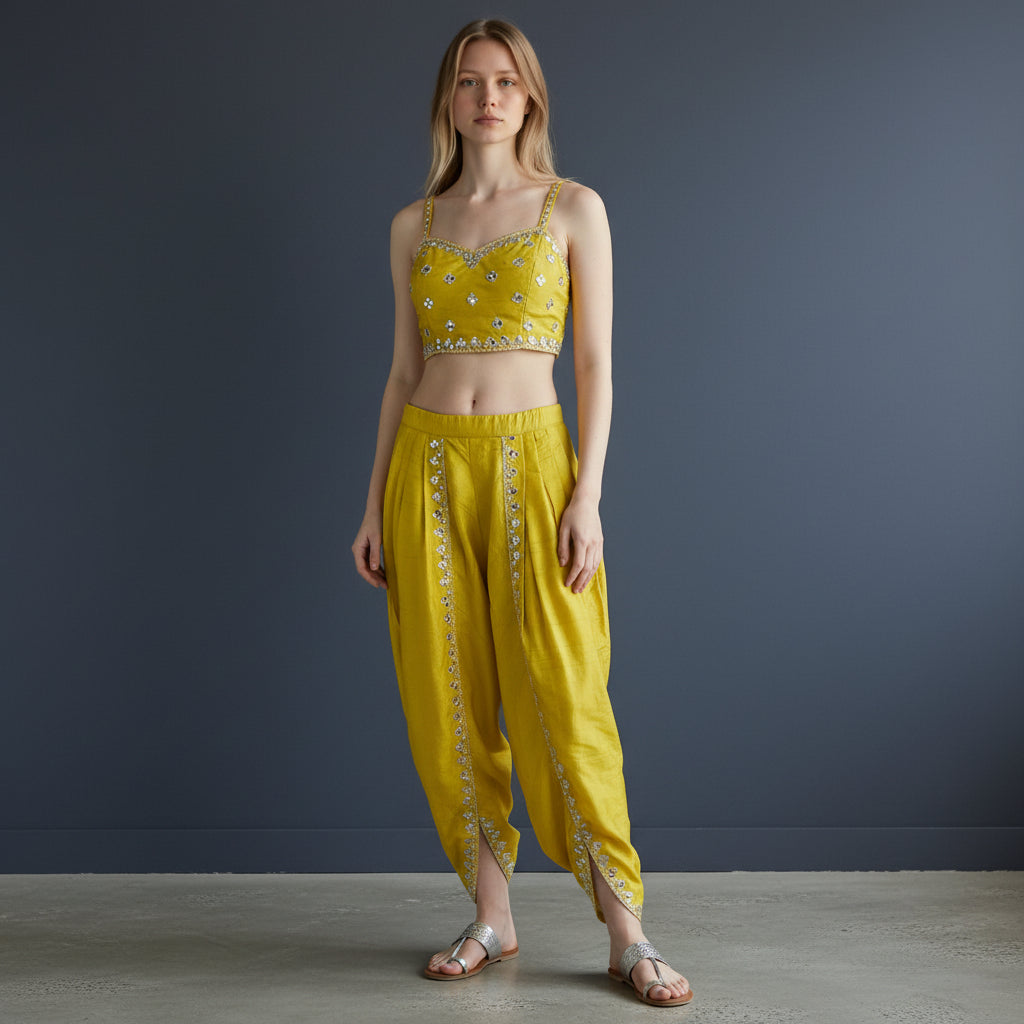 Art Silk Crepe Dhoti Set