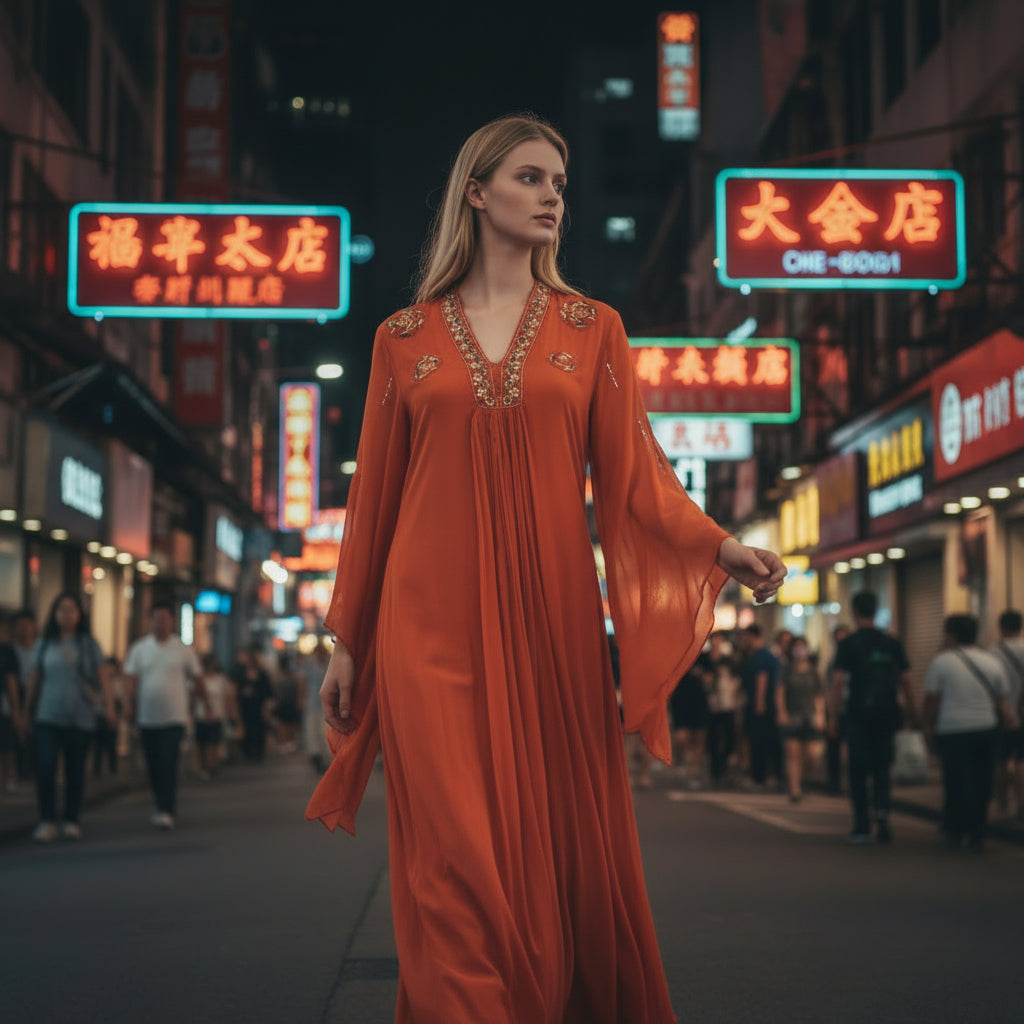 Fine Georgette Tunic and Trousers Set