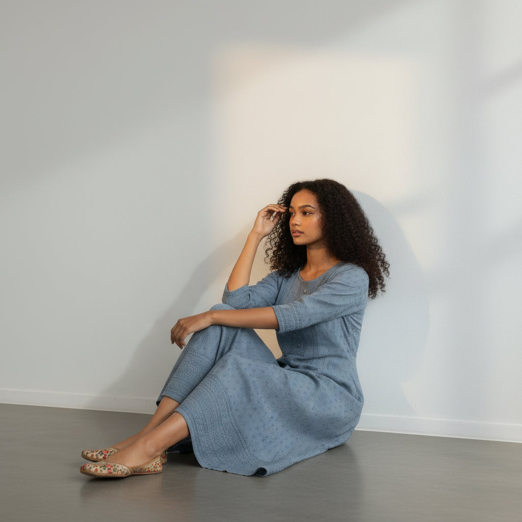 Georgette Frock with Chikankari and Sequence