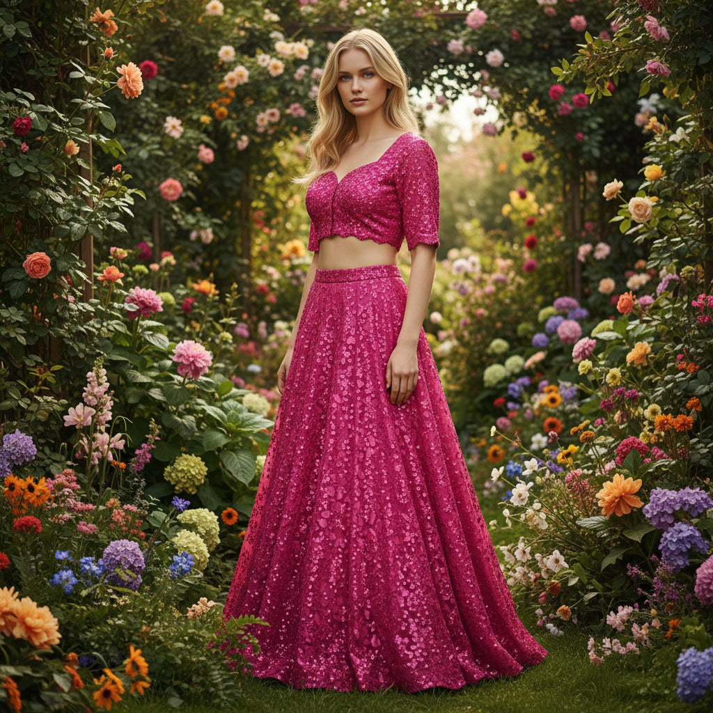 Sheer Tulle Lace Blouse with Floral Embroidery