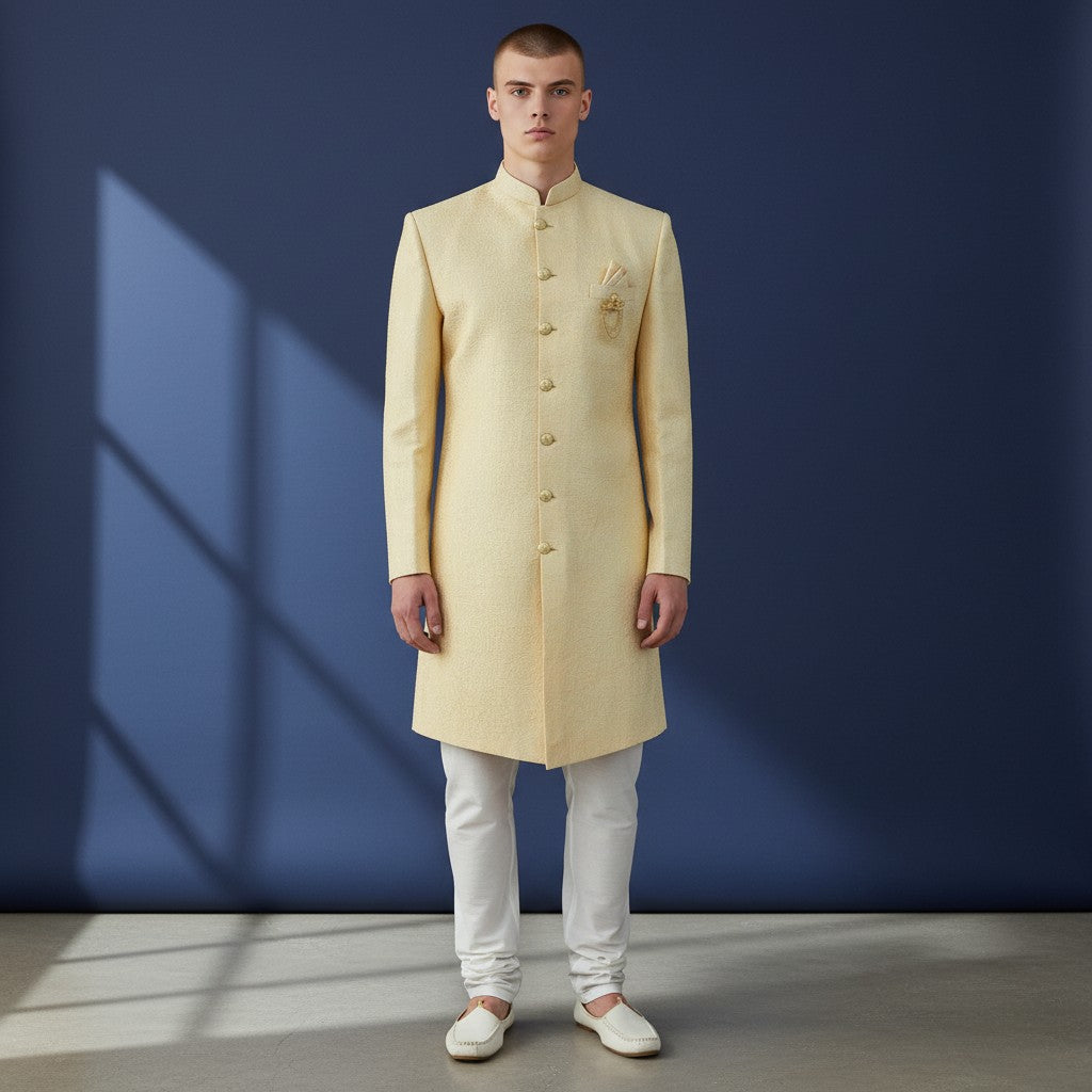 Cream Nehru Jacket - Men's Bandhgala Kurta