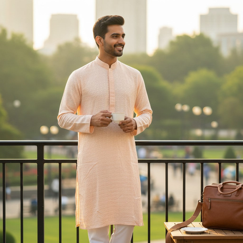 Chikankari Embroidered Sequinned Kurta Set
