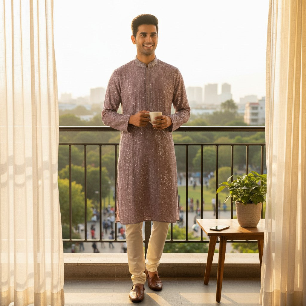 Lavender Kurta Set for Men