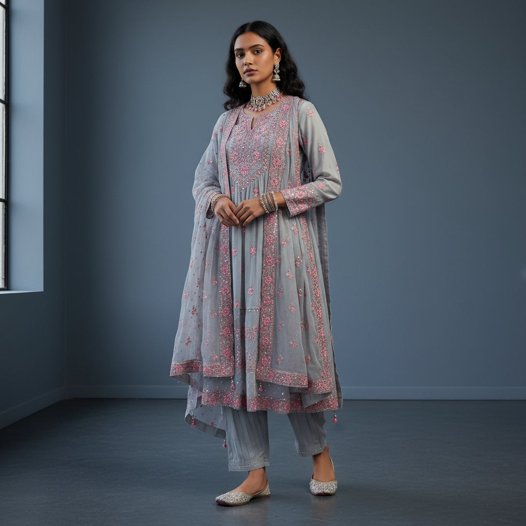 Chiffon Salwar Kameez Set for Elegance