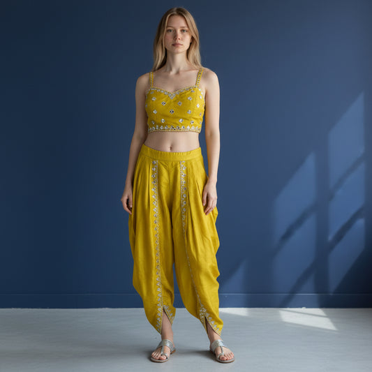 Art Silk Crepe Dhoti Set