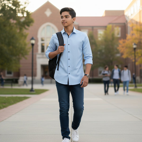 Polyester Button-Up Shirt