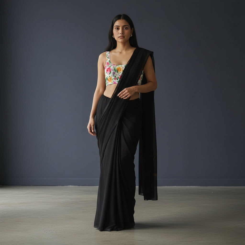 Silk Blend Floral Print Blouse